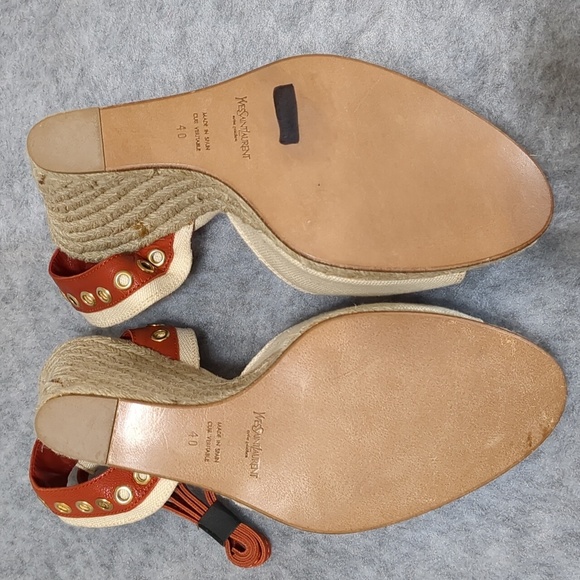 Yves saint Laurent rive gauche wedges size EU 40 US 10 - Picture 9 of 12